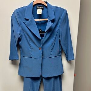 Be Smart Y2K Blue Blazer and Pants Set